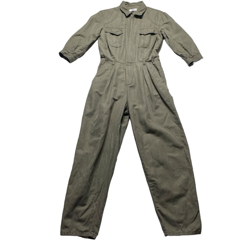 CLOSED Green Linen Cotton Jumpsuit Utility Coverall Boiler Suit Sz S
